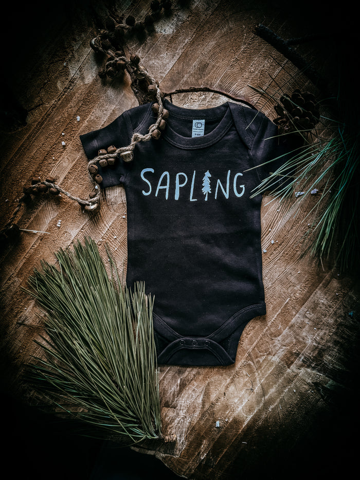 Sapling  |  Black  Onesie