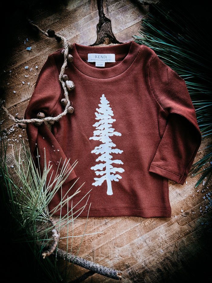 Alpine Tree  | Garnet  Ribbed Top